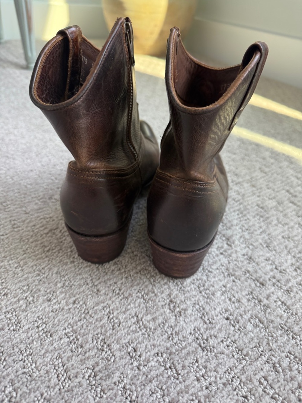 Frye Women’s Brown Leather Zip Ankle Boots - Picture 6 of 6